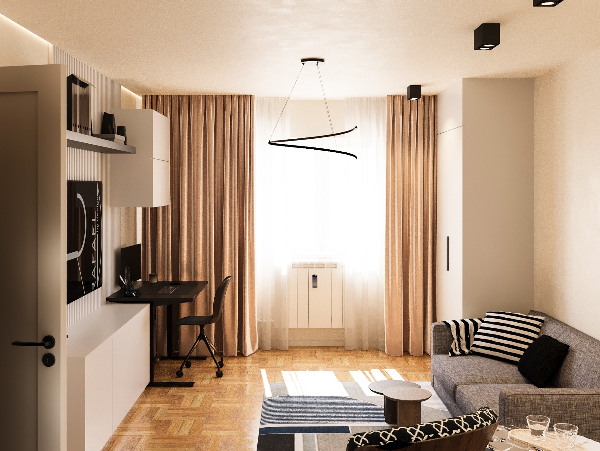 Amenajare Living Garsonieră | RbyD 066 - Imagine 2 proiect design interior