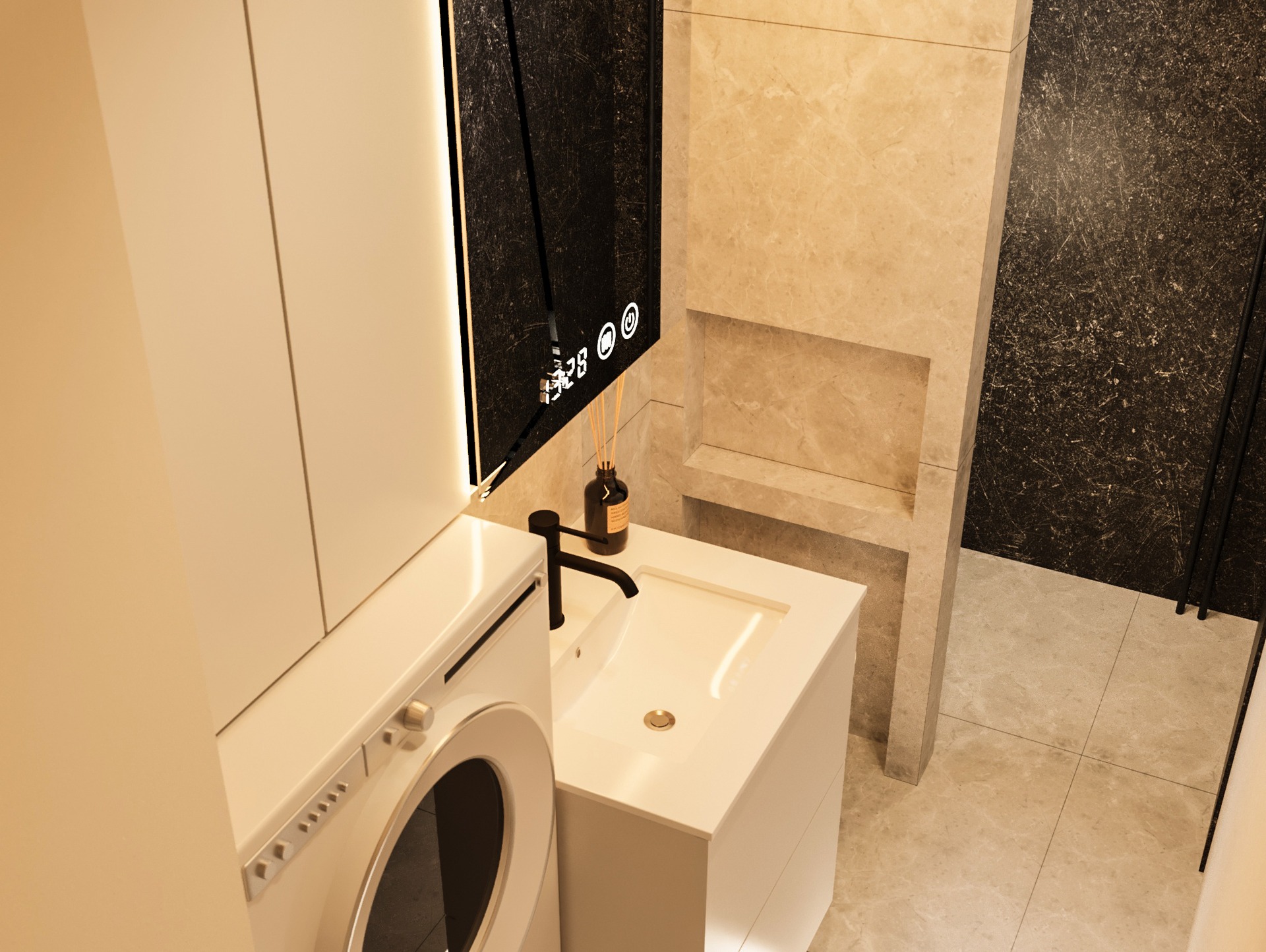 Amenajare Baie Garsonieră | RbyD 066 - Imagine principală proiect design interior