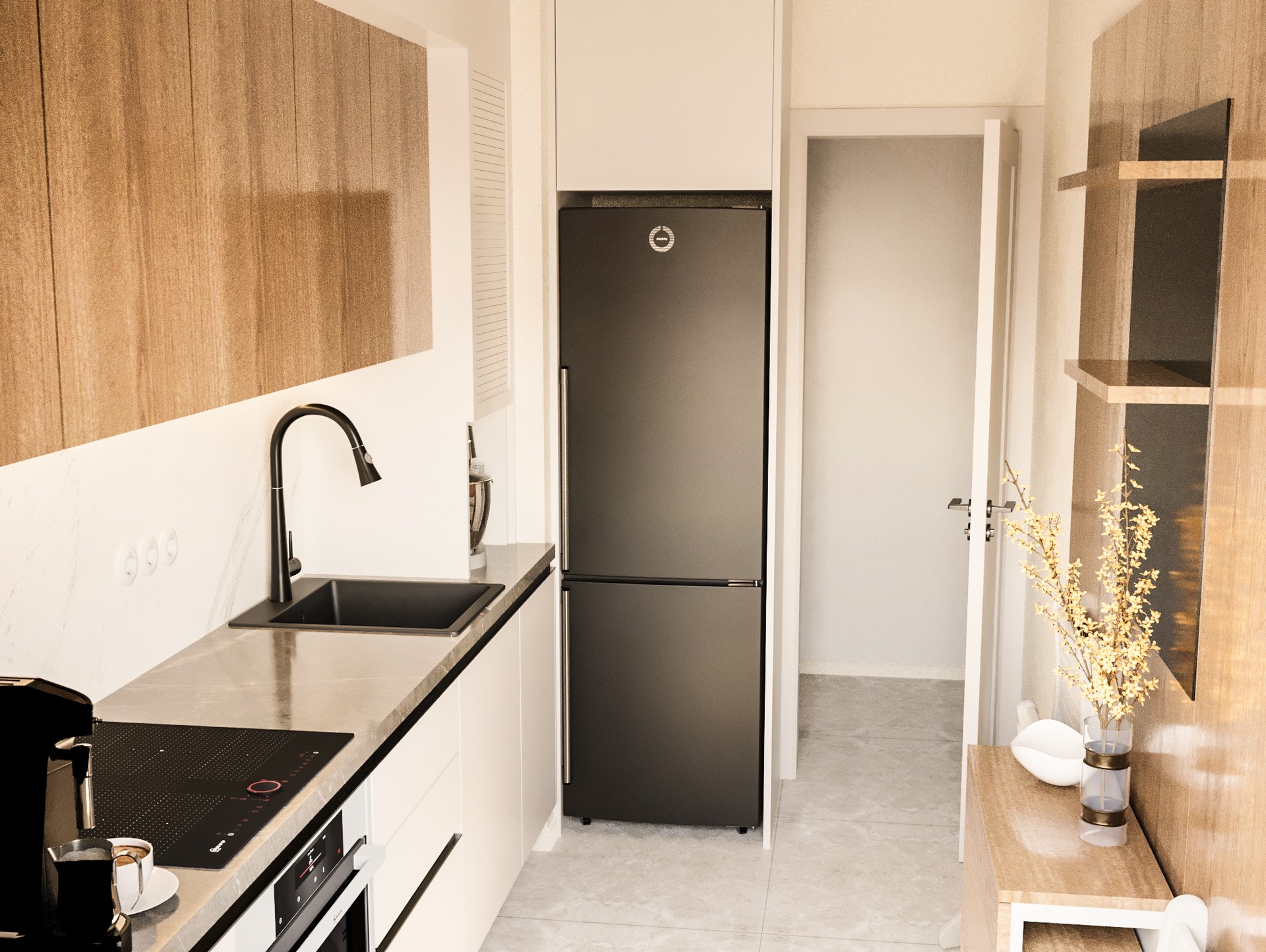 Amenajare Bucătărie Garsonieră | RbyD 066 - Imagine 2 proiect design interior